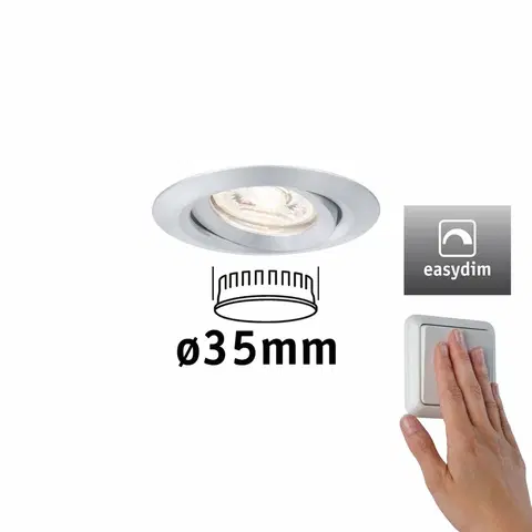 Bodovky do podhledu na 230V PAULMANN LED vestavné svítidlo Nova mini Plus EasyDim výklopné 1x4,2W 2700K hliník 230V 929.74