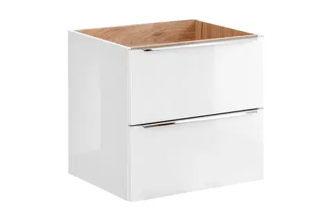Koupelnový nábytek Comad Umyvadlová skříňka Capri 820 2S bílý lesk/dub kraft zlatý