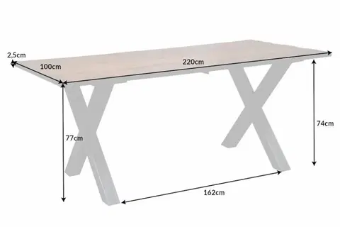 Jídelní stoly Jídelní stůl IDAIA X Dekorhome 220x100x77 cm