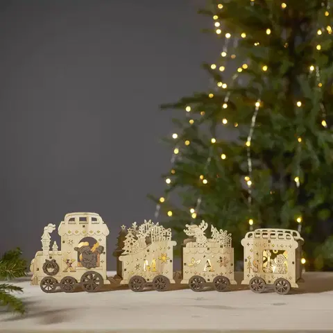 Vánoční vnitřní dekorace STAR TRADING Yuletide LED dekorativní světlo jako vánoční vlak
