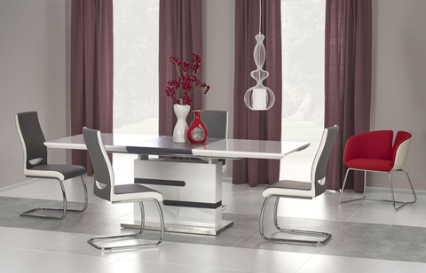 Jídelní stoly Jídelní stůl rozkládací TEPEKONG, bílá/šedá