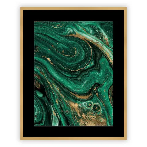 Obrazy a plakáty Obraz Abstract Green&Gold II 40 x 50 cm