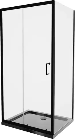 Sifony k pračkám MEXEN/S Apia Sprchový kout 120x80 cm, transparent, černá + vanička se sifonem 840-120-080-70-00-4070B