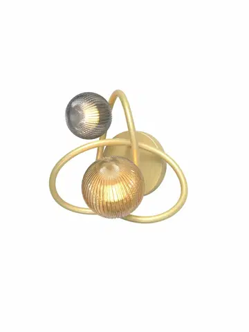 Designová nástěnná svítidla WOFI Nástěnné svítidlo Metz 2x 3,5W G9 780lm 3000K zlatá + kouřová 4015-204
