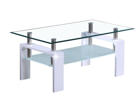 Konferenční stolky WOKAM konferenční stolek, sklo/bílý lesk
