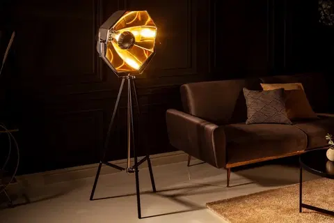 Svítidla LuxD 25113 Designová stojanová lampa Damon černo-zlatá