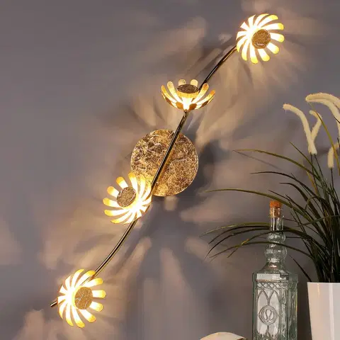 Nástěnná svítidla Eco-Light LED nástěnné svítidlo Bloom 4 zdroje zlaté