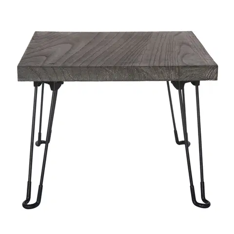 Konferenční stolky Odkládací stolek Pavlovnie šedé dřevo, 45 x 45 cm