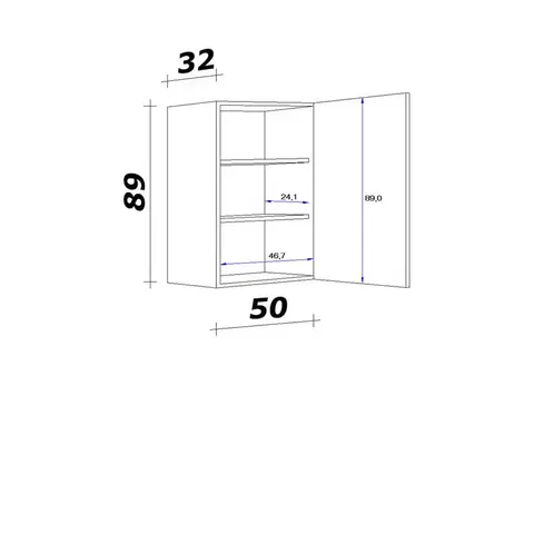 Kuchyňské skříňky horní Kuchyňská Skříňka Venezia - Valero Bílá 50cm