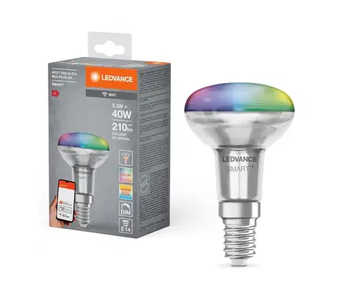 Svítidla Ledvance LED RGBW Stmívatelná žárovka SMART+ E14/3,3W/230V 2700-6500K Wi-Fi - Ledvance 