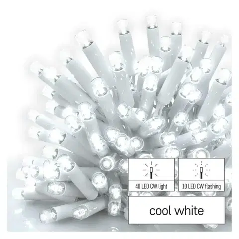 Rampouchy a krápníky EMOS Profi LED spojovací řetěz blikající bílý – rampouchy, 3 m, venkovní, studená bílá D2CC04