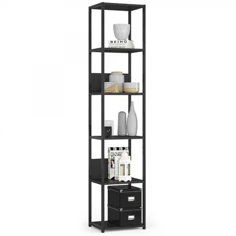 Knihovny Ak furniture Knihovna Loft s kovovým rámem 40 cm černá