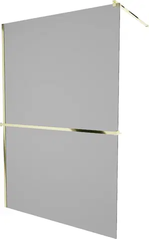Sprchové zástěny MEXEN/S KIOTO Sprchová zástěna WALK-IN s poličkou a držákem ručníků 70 x 200, grafit 8 mm, zlatá 800-070-121-50-40