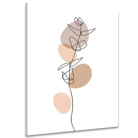 Obrazy abstraktní tvary Obraz minimalistický list na bílém pozadí No4