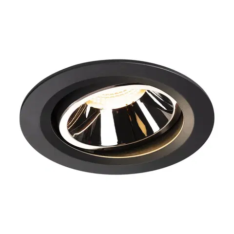 LED podhledová svítidla SLV BIG WHITE NUMINOS MOVE DL L vnitřní LED zápustné stropní svítidlo černá/chrom 3000 K 55° otočné a výkyvné 1003657
