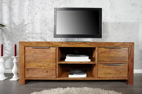 Luxusní a designové televizní stolky Estila Elegantní stylový masivní TV stolek Massive 135cm