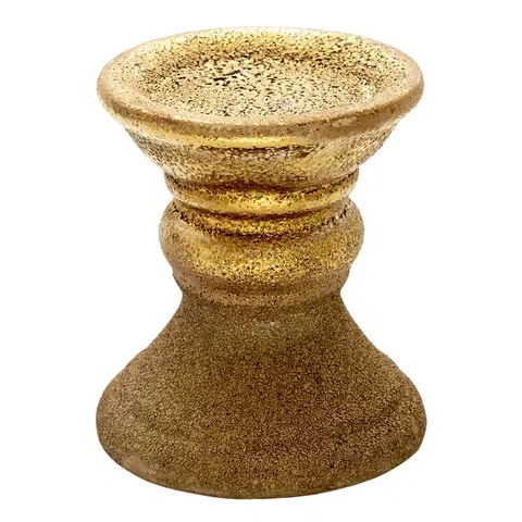 Svícny Zlatý keramický svícen s patinou Alwyn - Ø 13*15 cm Clayre & Eef 6CE1301