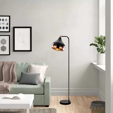 Lampy a lampičky Stojací lampa YILDO - 6906 černá měděná