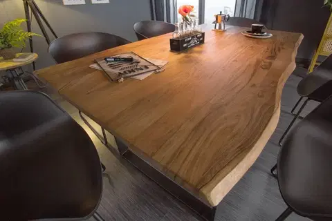 Jídelní stoly LuxD Designový jídelní stůl Massive 140 cm divoká akácie