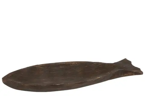Mísy a misky Tmavě hnědá mísa ve tvaru ryby Gwann  - 62*25*6 cm J-Line by Jolipa 1574