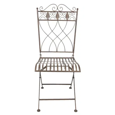 Jídelní stoly Kovová židle v provence stylu - 43*46*97 cm Clayre & Eef 5Y0576