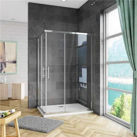 Sprchové vaničky H K čtvercový, SIMPLE BASIC 100x100x185 cm L/P varianta, rohový vstup včetně sprchové vaničky z litého mramoru