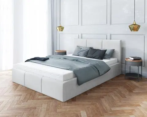 Postele FDM Čalouněná manželská postel FRESIA | 180 x 200 cm Barva: Bílá