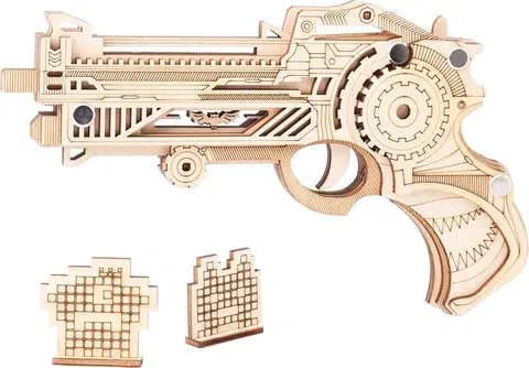 3D puzzle Woodcraft construction kit Dřevěné 3D puzzle Zbraň na gumičky Virbius