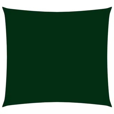 Stínící textilie Stínící plachta čtvercová 4 x 4 m oxfordská látka Dekorhome Tmavě zelená
