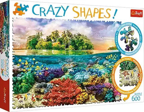 Hračky puzzle TREFL - Puzzle 600 Crazy Shapes - Tropický ostrov