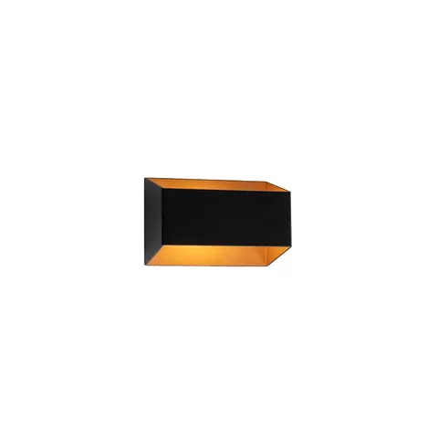 Nastenna svitidla Designové nástěnné svítidlo černé se zlatem - Alone S