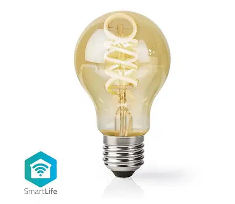 Žárovky  Wi-Fi Smart Bulb E27 4,9W LED žárovka, pro chytrý dům, E27, 4,9W, A60, 230V, 360lm, teplá až studená bílá, stmívatelná, zlatá WIFILRT10A60  Wi-Fi Smart Bulb E27 4,9W LED žárovka, pro chytrý dům, E27, 4,9W, A60, 230V, 360lm, teplá až studená bíl