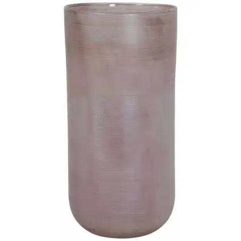 Dekorativní vázy Skleněná proužkovaná růžová váza Tallegna - Ø 20*42 cm Light & Living 5950295
