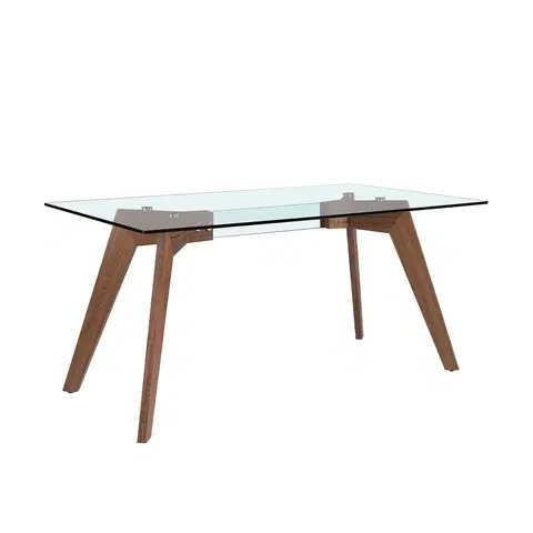 Designové a luxusní jídelní stoly Estila Moderní jídelní stůl Vita Naturale ze skla a dřeva 140-180cm