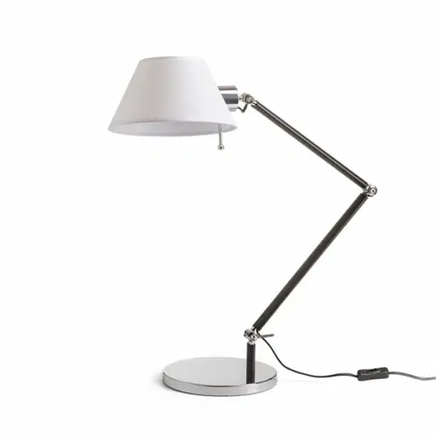 Lampy na noční stolek RED - DESIGN RENDL RENDL MONTANA stolní bílá/černá chrom 230V E27 28W R13283