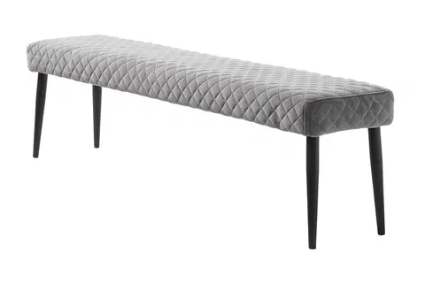 Lavice do jídelny Furniria Designová lavice Hallie 160 cm šedý samet