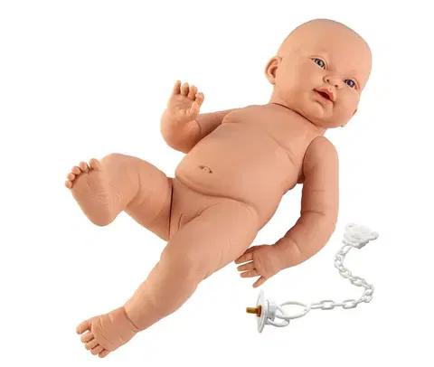 Hračky panenky LLORENS - 45002 NEW BORN DÍVKO - realistické miminko s celovinylovým tělem