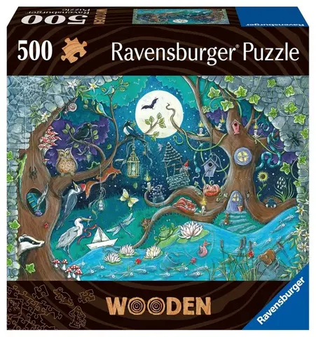 Hračky puzzle RAVENSBURGER - Dřevěné puzzle kouzelný les 500 dílků