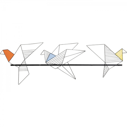 Věšáky na zeď KARE Design Nástěnný věšák Origami Bird 114cm