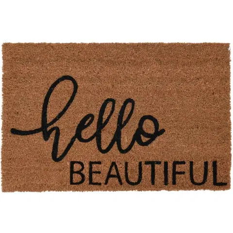 Koberce a koberečky Kokosová rohožka Hello beautiful, 39 x 59 cm