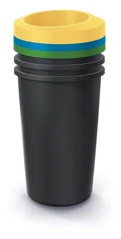 Odpadkové koše Prosperplast Sada odpadkových košů COMPACTO II 3x45 L černá