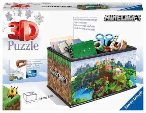 Hračky puzzle RAVENSBURGER - Úložná krabice Minecraft 216 dílků