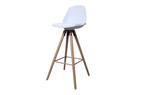 Barové židle Dkton Designová pultová židle Nerea bílá
