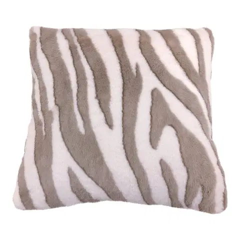 Dekorační polštáře Bílo hnědý čtvercový polštář Zebra - 45*45*15cm Mars & More FXKSZ