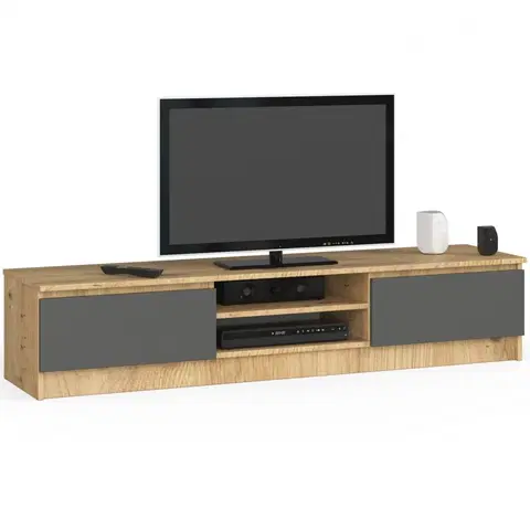 TV stolky Ak furniture TV stolek Ronon 160 cm dub artisan/grafit šedý