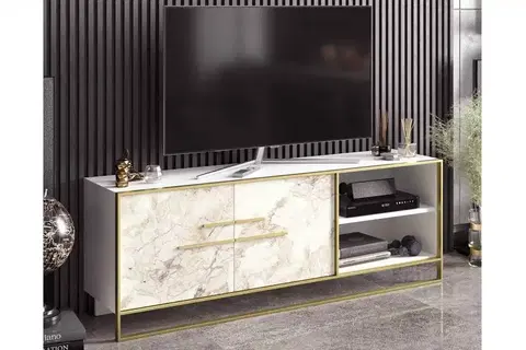TV stolky Sofahouse Designový TV stolek Abequa 160 cm bílý