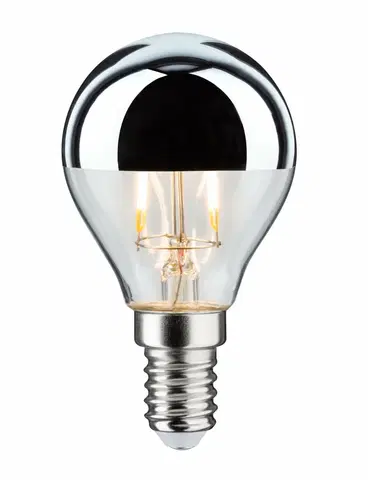 LED žárovky PAULMANN LED kapka 2,6 W E14 zrcadlový svrchlík stříbrná teplá bílá 286.63