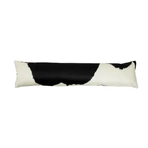 Dekorační polštáře Bílo-černý kožený dlouhý polštář z hovězí kůže Cow black - 90*20*10cm Mars & More IVTKKZ