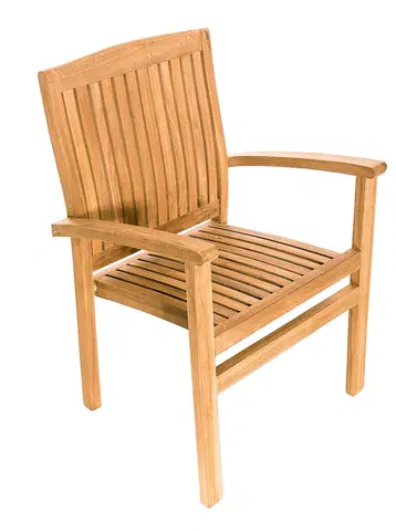 Zahradní židle a křesla DEOKORK Zahradní pevné křeslo HARMONY (teak)