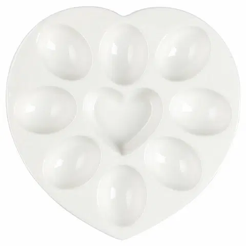 Stojánky na vajíčka Florina Porcelánový talíř na vajíčka Heart, 20 x 20 cm
